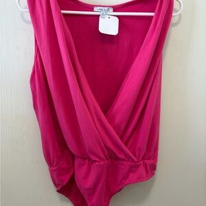 White Birch Fuchsia Sleeveless Bodysuit